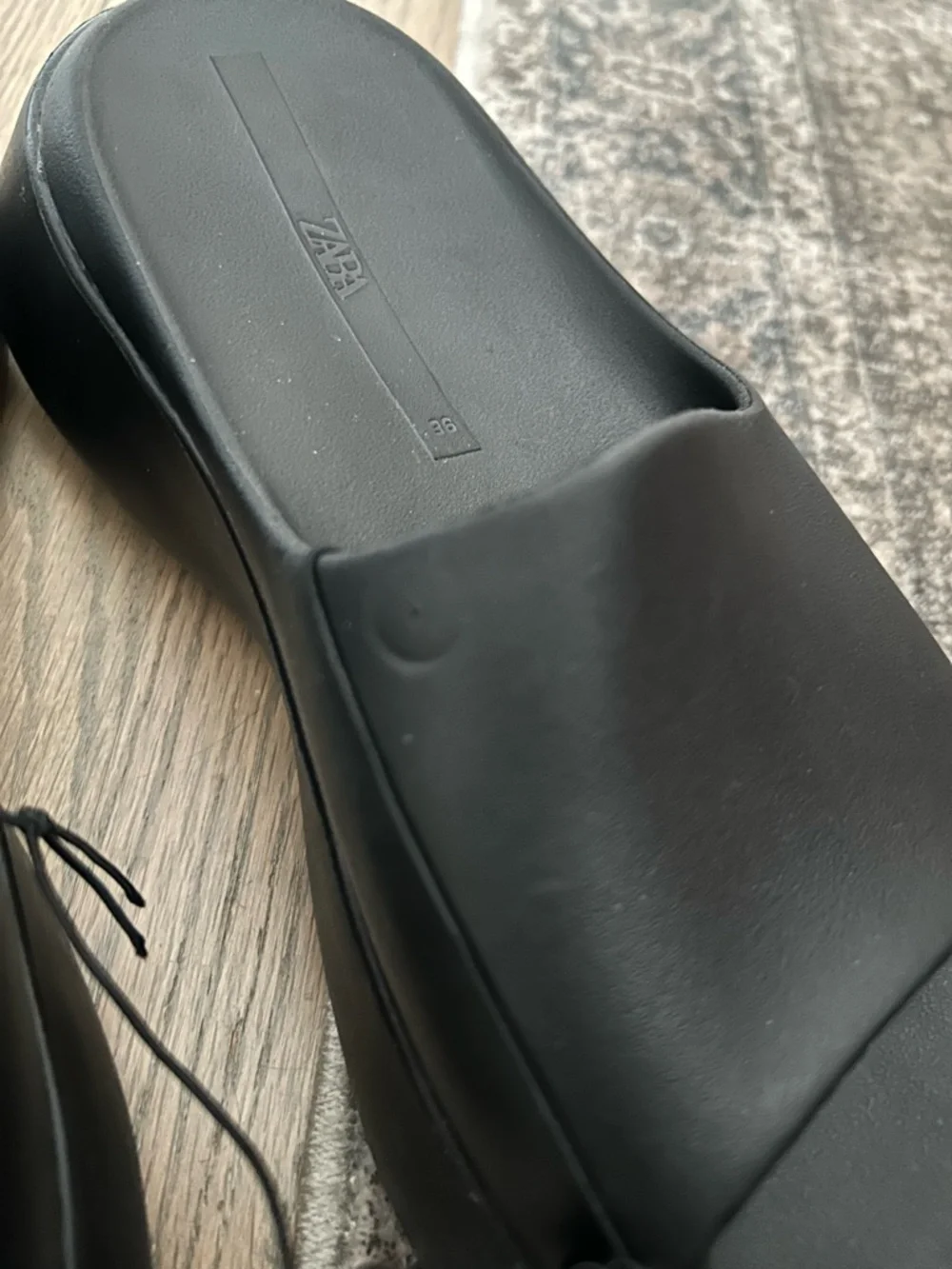 Zara Black Chunky Platform Slide Sandals - Picture 6 of 9